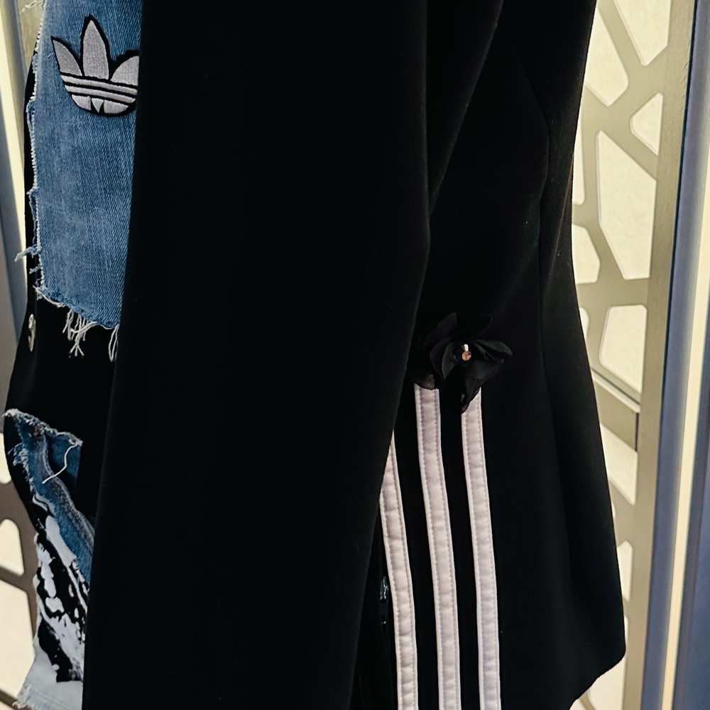 Custom design denim distressed blazer